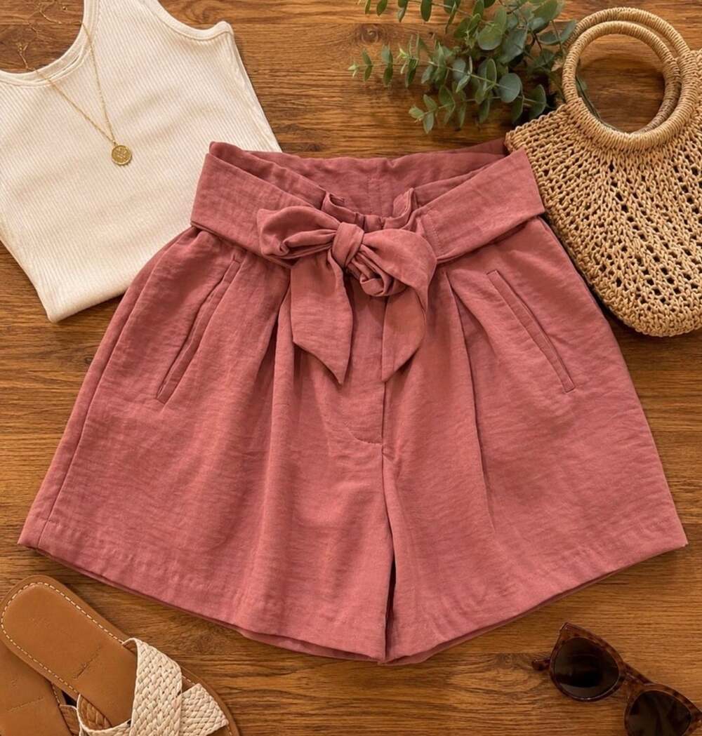 Gilli High-Waisted Bow-Tie Shorts